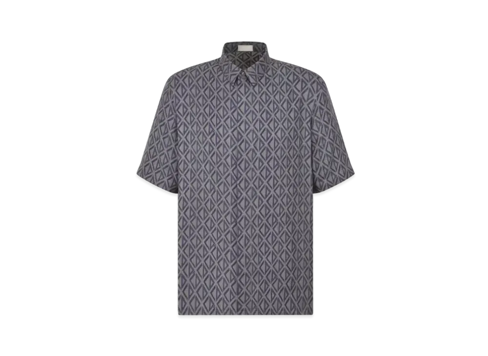 Dior Men's CD Diamond Short-Sleeved Shirt Silk Twill "Deep Gray"
