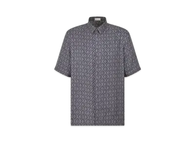 Dior Men's CD Diamond Short-Sleeved Shirt Silk Twill "Deep Gray"