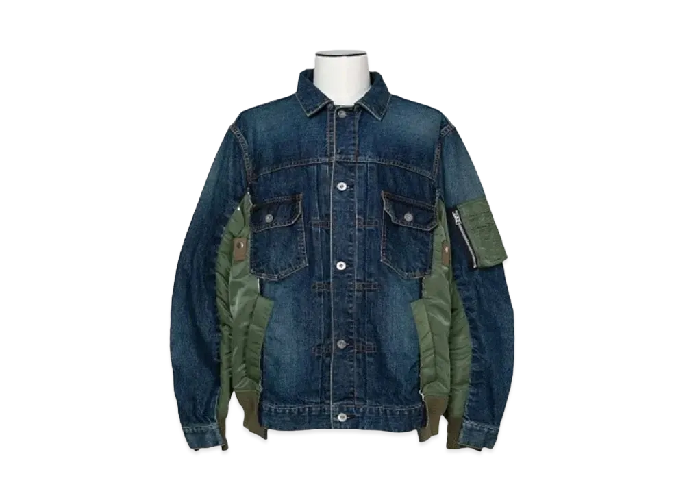 sacai Denim x Nylon Twill Jacket "Blue"