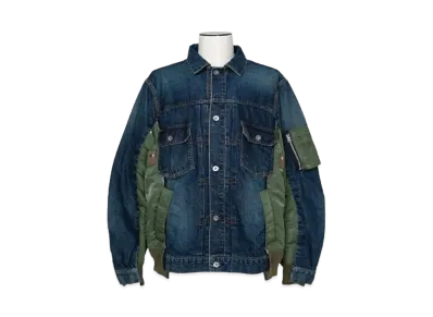 sacai Denim x Nylon Twill Jacket "Blue"