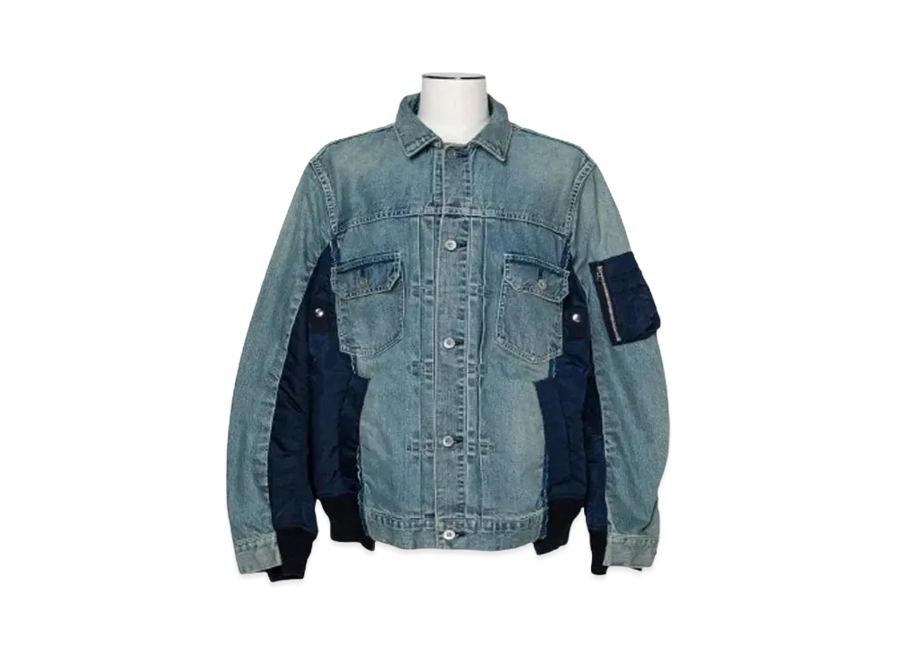 sacai Denim x Nylon Twill Jacket "Light Blue"
