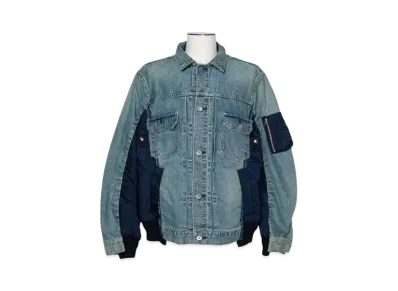 sacai Denim x Nylon Twill Jacket "Light Blue"