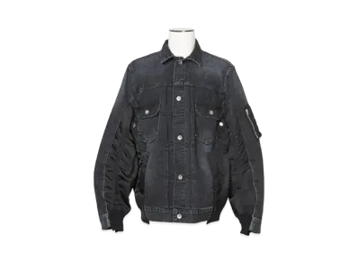 sacai Denim x Nylon Twill Jacket "Black"