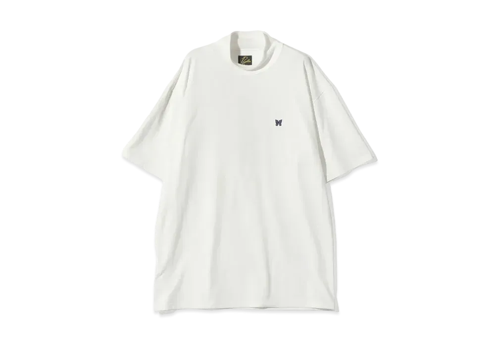 Needles S/S Mock Neck Tee - Poly Jersey "White"