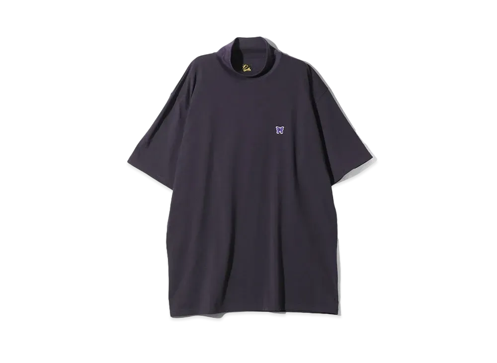 Needles S/S Mock Neck Tee - Poly Jersey "Egg Plant"