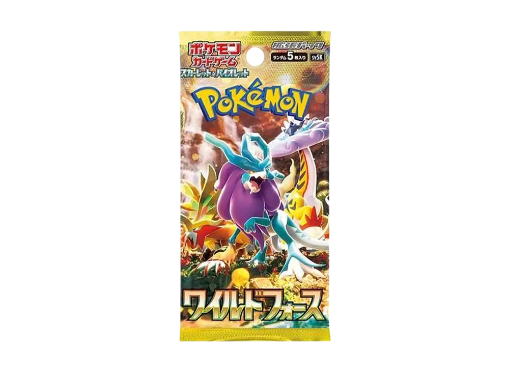 pokemon card game scarlet & violet expansion pack wild force Pokmon TCG: Violet-Temporal Forces Booster Bundle (6 Packs) alongside fan favourites Sadas Determination and Koraidon ex Pokemon SV5K Scarlet & Violet