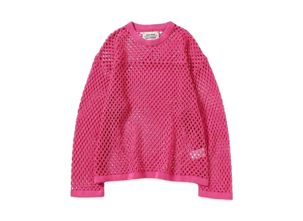 BEAMS x FUTURE ARCHIVE Net Knit Long Sleeve "Pink"