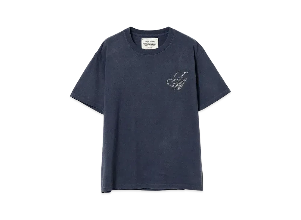 BEAMS x FUTURE ARCHIVE Rhinestone Logo Tee "Navy"