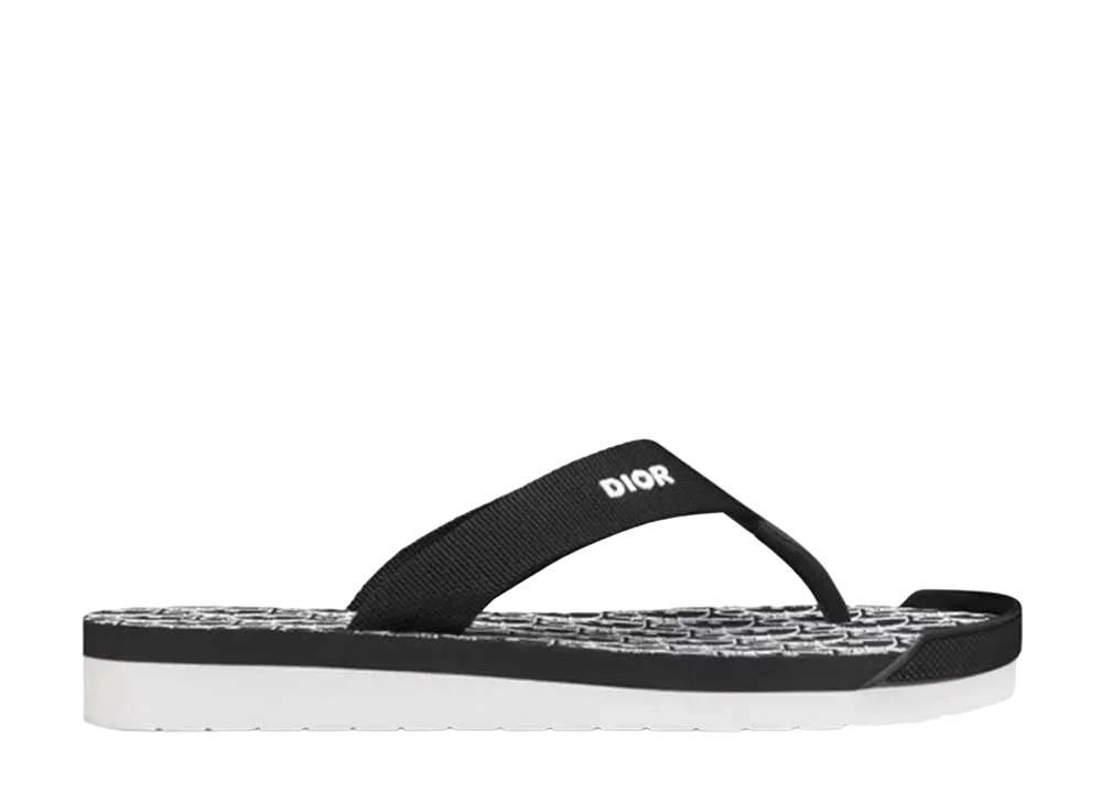 Dior Alpha Thong Sandal Technical Fabric "Black"