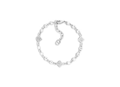 Dior CD Diamond Bracelet Brass and Crystals "Silver/White"