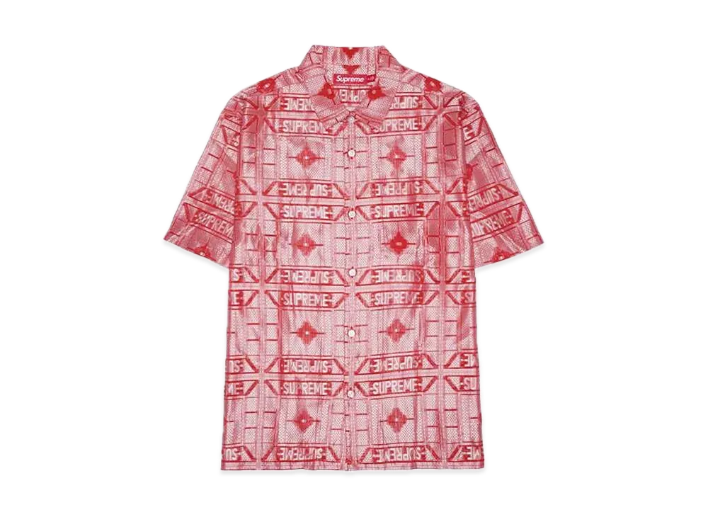 トップス Supreme Tray Jacquard S/S Shirt Supreme Tray Jacquard S/S Shirt Black