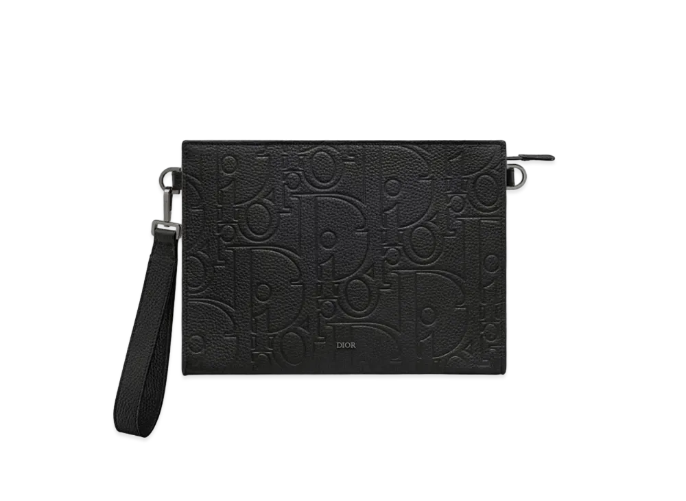 ディオール A5 トライアングル ポーチ マキシ ディオール グラビティ レザー "ブラック" 2ESCA483LLG_H00N