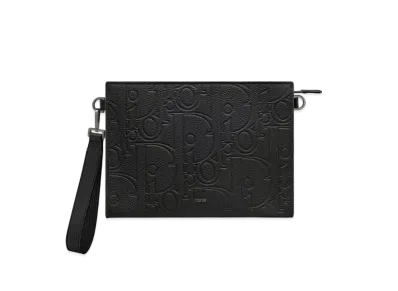 Dior A5 Triangle Pouch Maxi Dior Gravity Leather "Black"