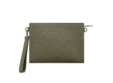 Dior A5 Triangle Pouch Maxi Dior Gravity Leather "Khaki"