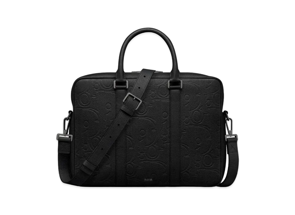Dior Briefcase Dior Gravity Leather and Grained Calfskin "Black"
