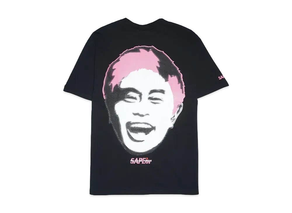 SAPEur x MASATOSHI HAMADA Stamp Logo S/S Tee #5 "Black/Coralpink"