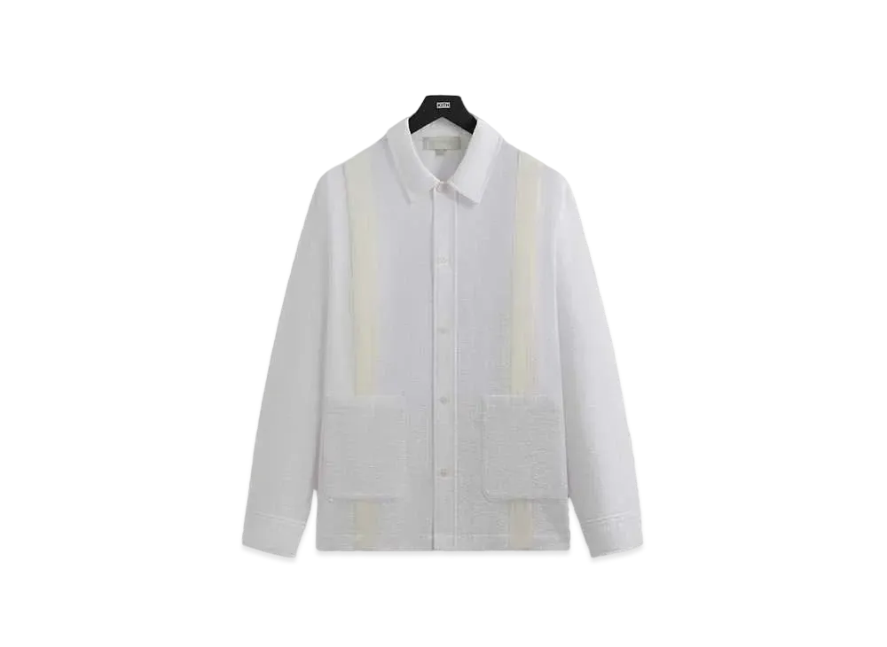Kith Seersucker Long Sleeve Boxy Collared Overshirt "White"