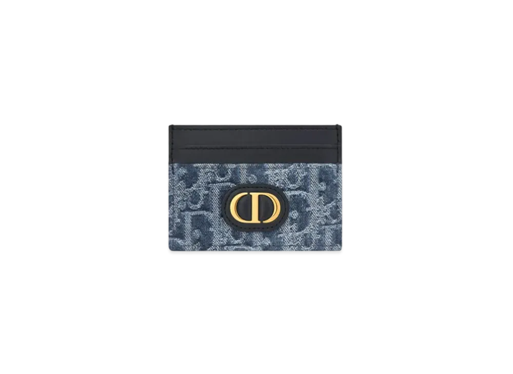 Dior 30 Montaigne Freesia Card Holder Denim Dior Oblique Jacquard "Blue"