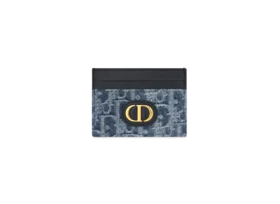Dior 30 Montaigne Freesia Card Holder Denim Dior Oblique Jacquard "Blue"