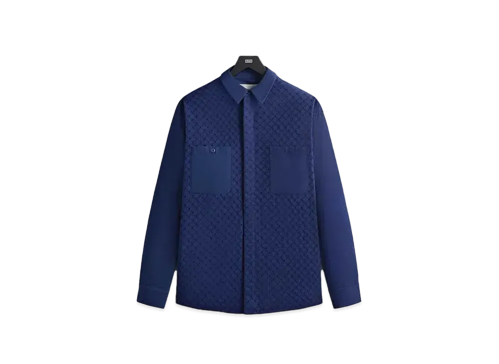 Kith Lattice Floral Long Sleeve Apollo Shirt "Cave"