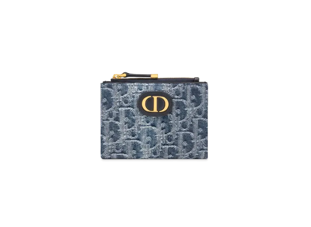 Dior 30 Montaigne Dahlia Wallet Denim Dior Oblique Jacquard "Blue"
