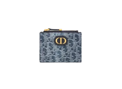 Dior 30 Montaigne Dahlia Wallet Denim Dior Oblique Jacquard "Blue"