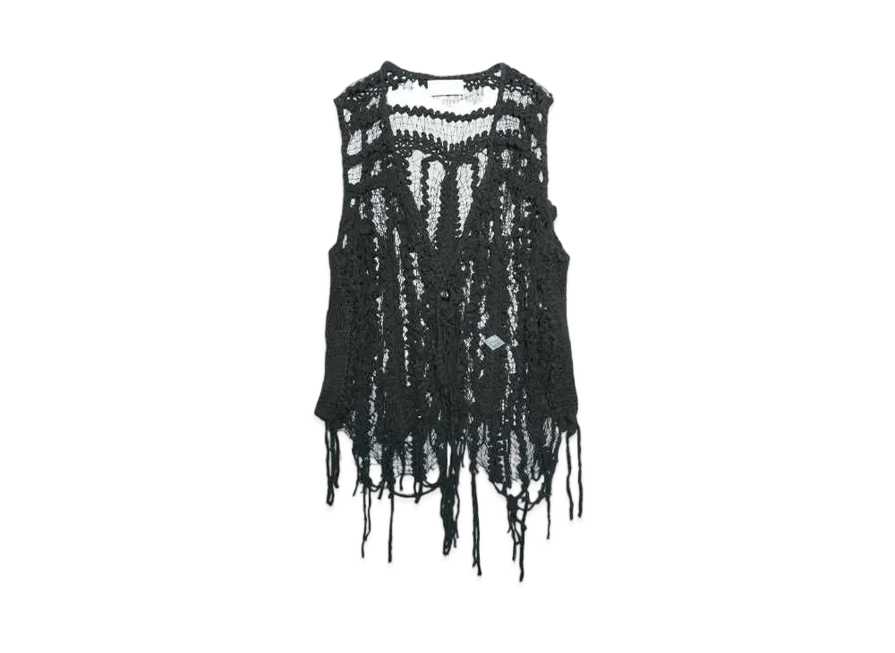 blackmeans x el conductorH fringe knit vest "BLACK"