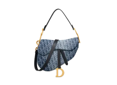 Dior Saddle Bag with Strap Denim Dior Oblique Jacquard "Blue"