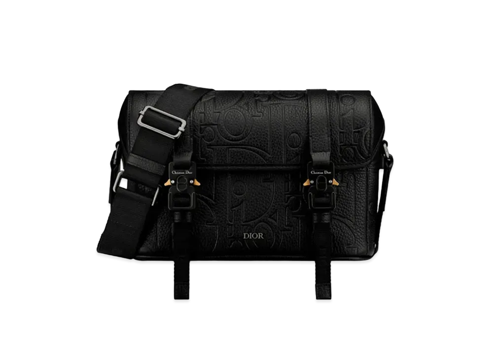 Dior Hit the Road Messenger Bag with Flap Dior Gravity Leather and Grained Calfskin "Black"