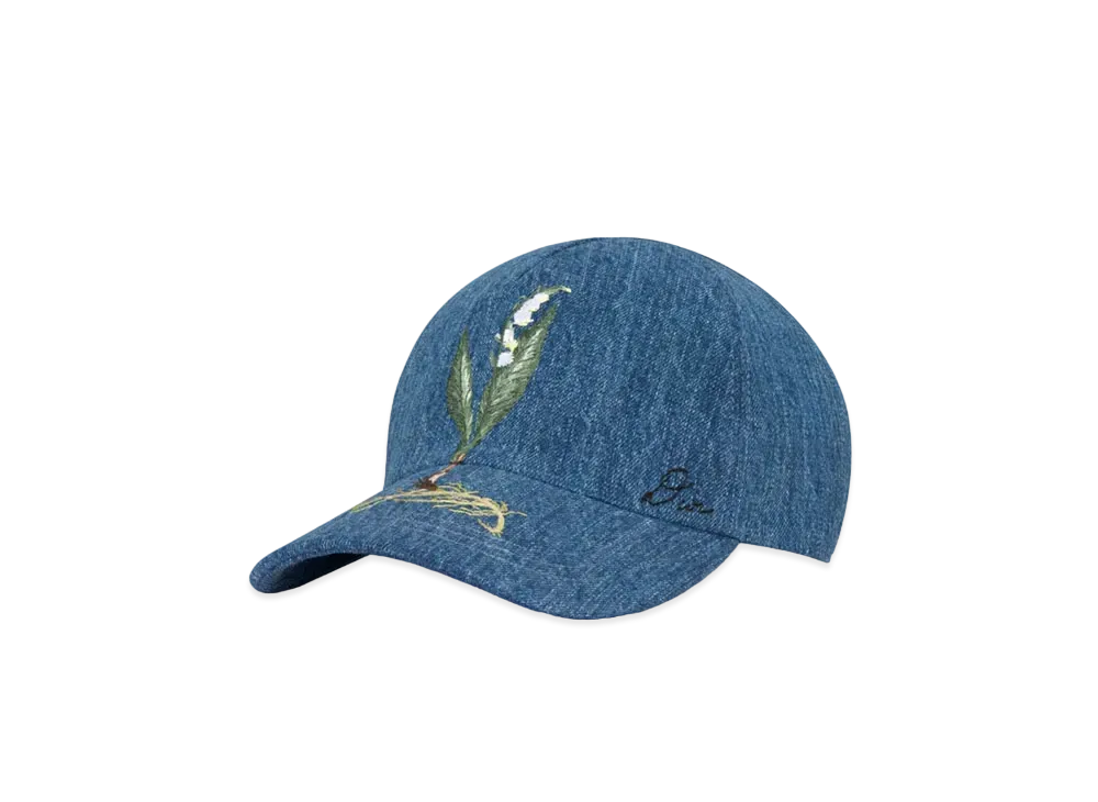 Dior Lily of the Valley Baseball Cap Cotton Denim "Blue"