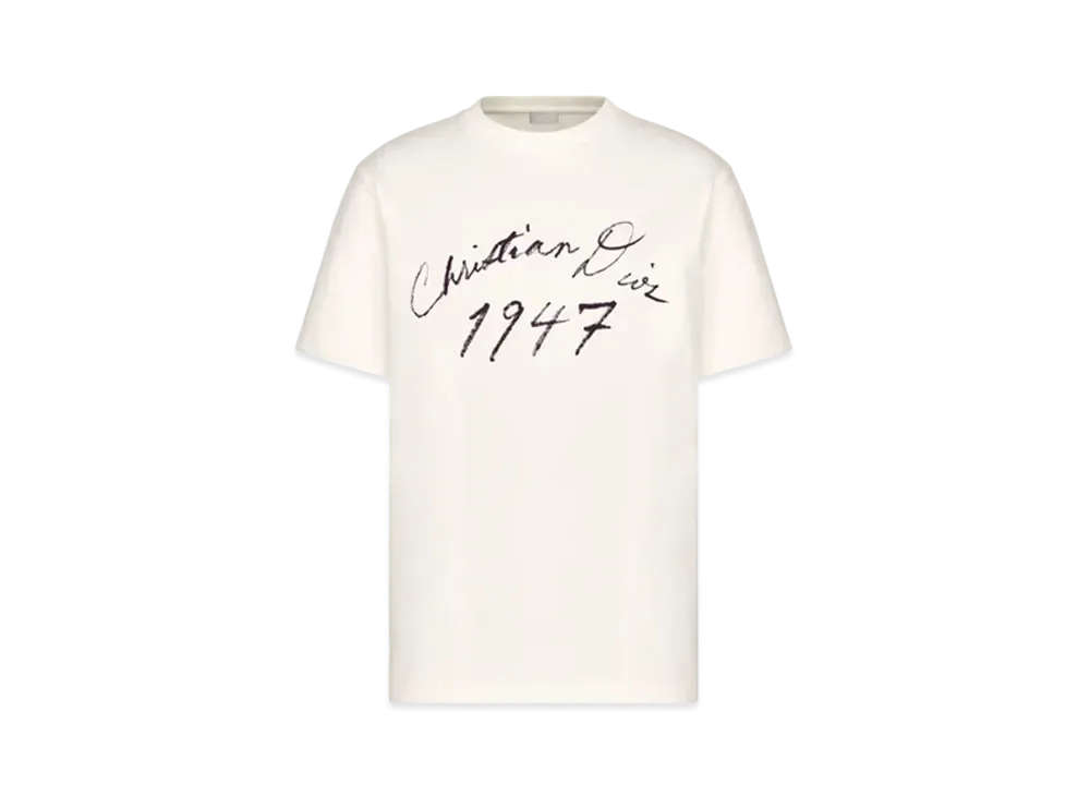 Dior Men's Handwritten Christian Dior Relaxed-Fit T-Shirt Cotton Jersey "White"