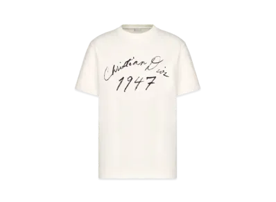 Dior Men's Handwritten Christian Dior Relaxed-Fit T-Shirt Cotton Jersey "White"