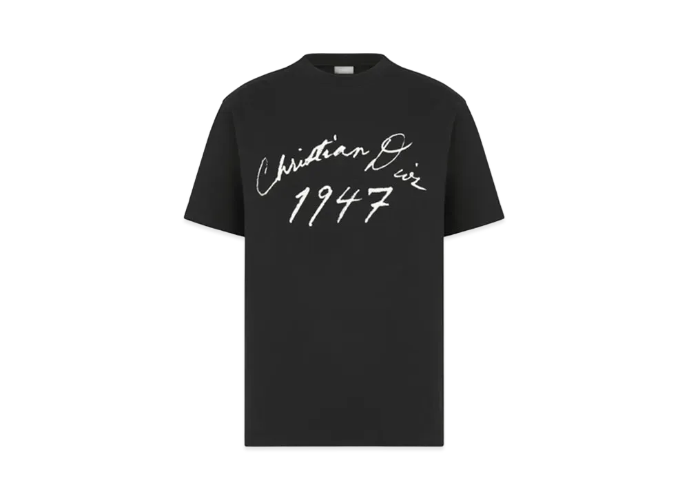 Dior Men's Handwritten Christian Dior Relaxed-Fit T-Shirt Cotton Jersey "Black"