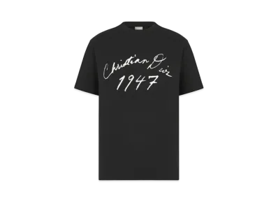 Dior Men's Handwritten Christian Dior Relaxed-Fit T-Shirt Cotton Jersey "Black"