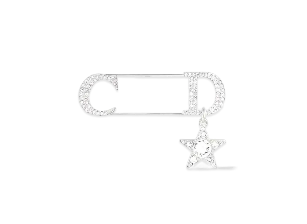 Dior CD Etoile Brooch Brass and Crystals Online Exclusive "Silver/White"