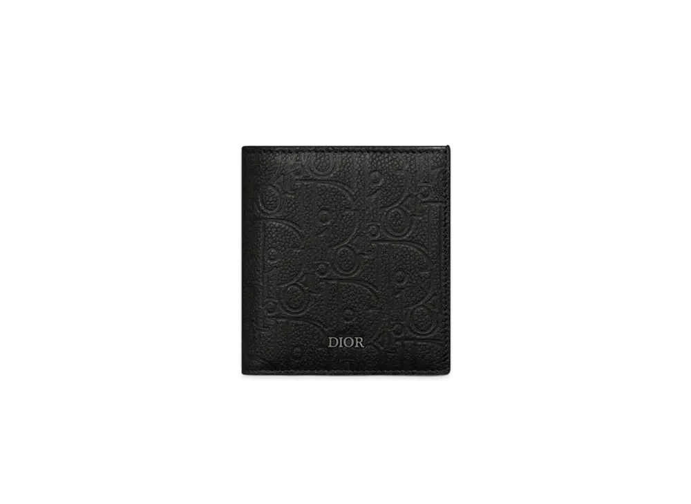 Dior Vertical Bifold Wallet Dior Gravity Leather and Smooth Calfskin "Black"