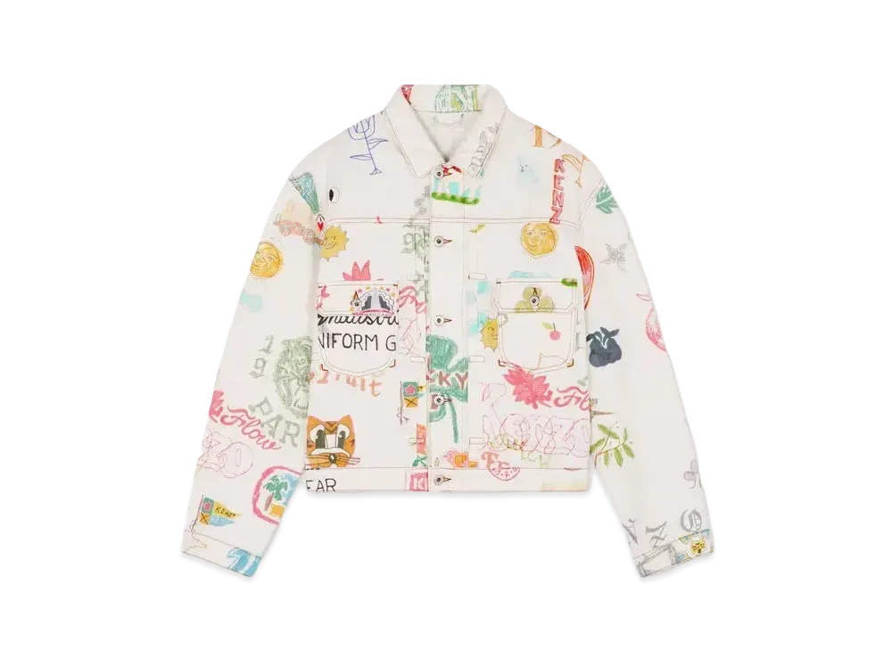 KENZO 'DRAWN VARSITY' Trucker Jacket "Multi"