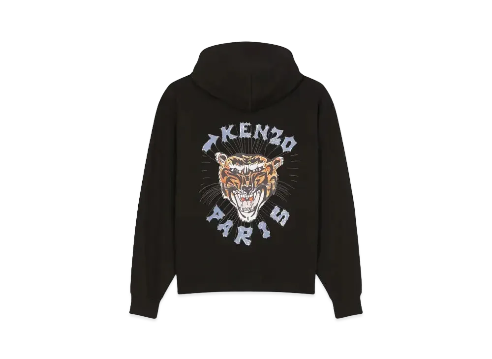 KENZO 'DRAWN VARSITY' Embroidery Oversize Hoodie "Black"