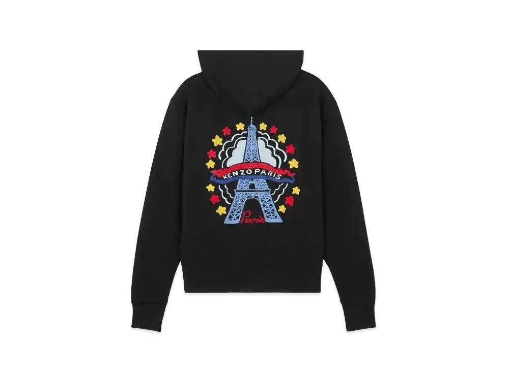 KENZO 'DRAWN VARSITY' Embroidery Hoodie "Black"