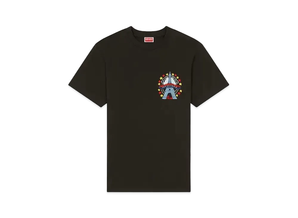 KENZO 'DRAWN VARSITY' Embroidery Slim T-shirt "Black"