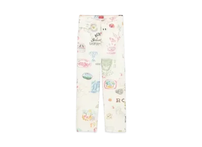 KENZO 'DRAWN VARSITY' ASAGAO Straight Leg Pants "Multi"