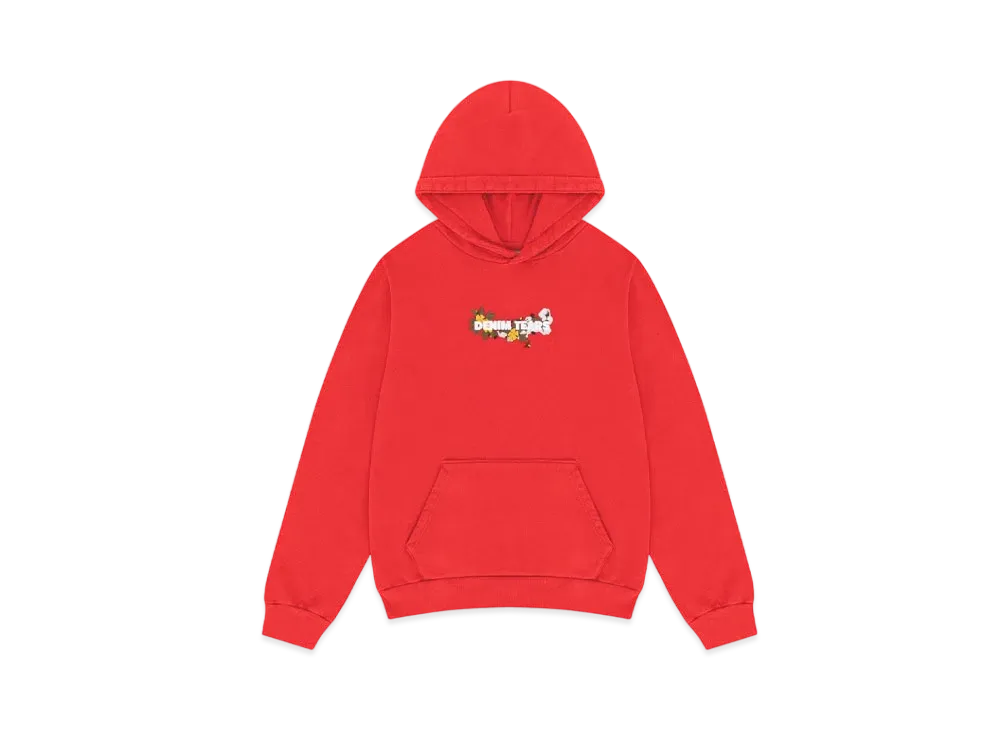 DENIM TEARS Embroidered Logo Hoodie "Red"