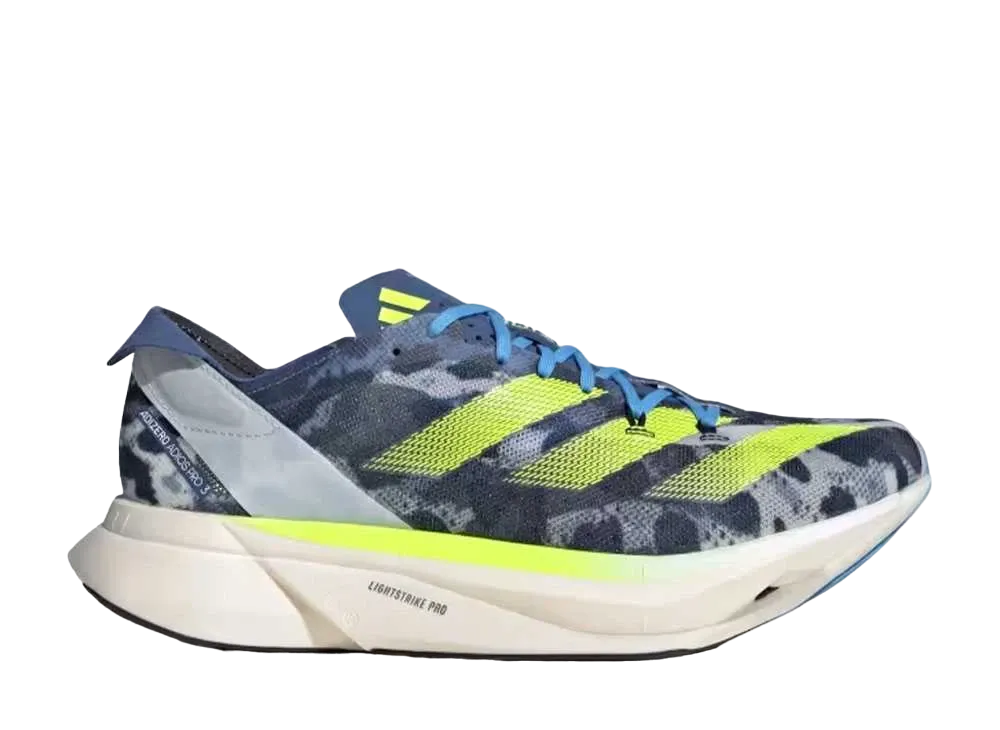 adidas Adizero Adios Pro 3 M "Crystal White/Lucid Lemon/Blue Burst"
