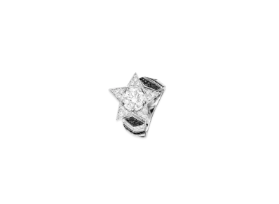 CHANEL Comete Spinel Ring 18K Diamonds Black Spinels "White Gold"