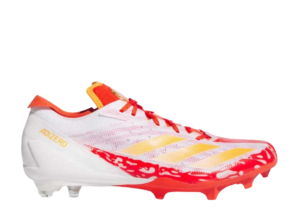 アディダス アディゼロ エレクトリック スピード ジュース フットボール クリート "クラウドホワイト/カレッジエイトオレンジ"