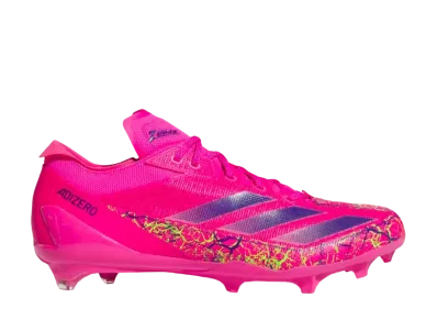 Zubaz × adidas Adizero Electric American Football Cleats "Team Shock Pink 2/Lucid Blue/Team Solar Green"