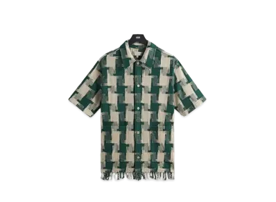 Kith Jumbo Houndstooth Boxy Collared Overshirt "Conifer"