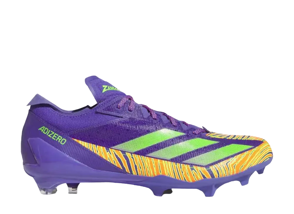 ズバズ × アディダス アディゼロ エレクトリック アメリカン フットボール クリート "パープル/チームソーラーグリーン/チームソーラーオレンジ"