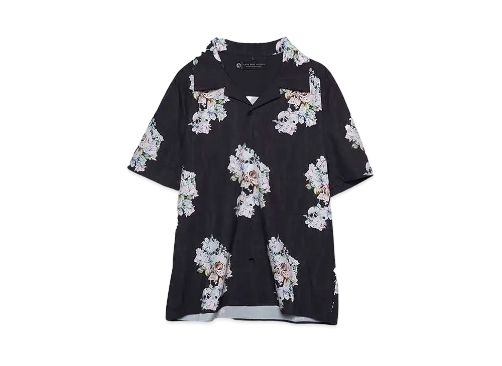 A GOOD BAD INFLUENCE SKULL ROSE S/S SHIRT "BLACK"