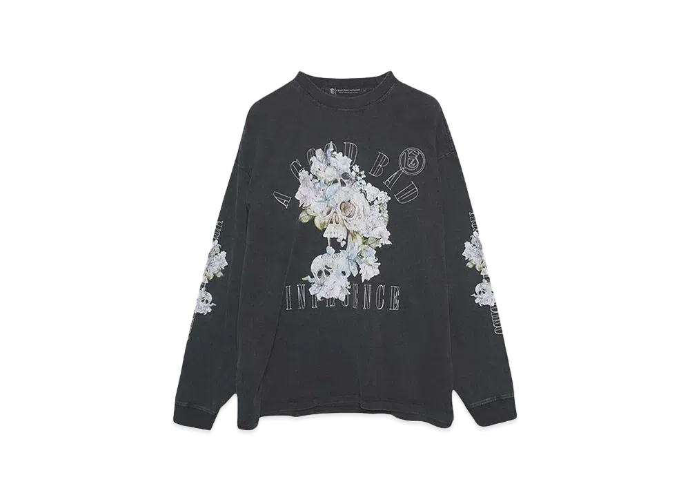 A GOOD BAD INFLUENCE SKULL ROSE L/S t-shirt "BLACK"